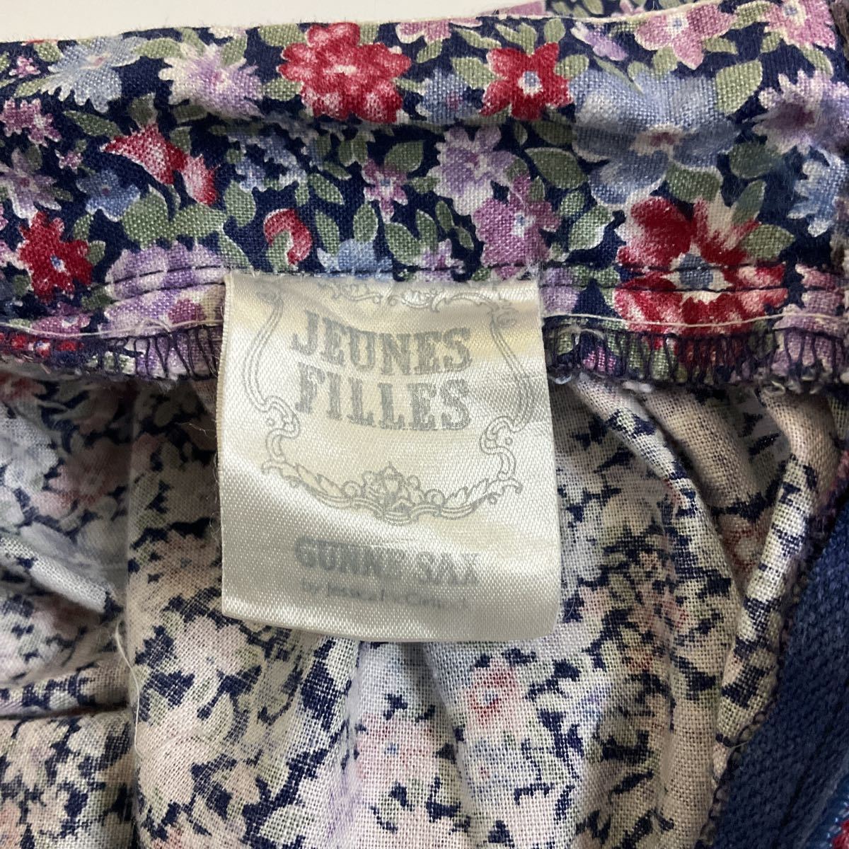 70s 70年代 GUNNE SAX ガニーサックス 総柄 花柄 スカート ひざ丈 古着 ヴィンテージ