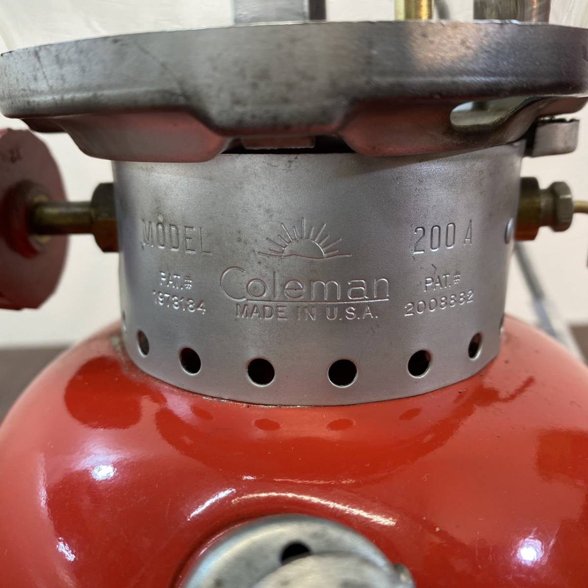 【MH-1845】中古品 Coleman コールマン 200A195 53年5月製 シルバーバンド イエローボーダー ガソリンランタン ヴィンテージ_画像6