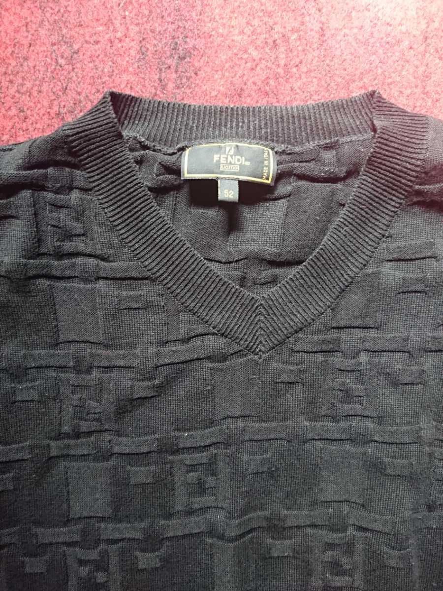 FENDI Vネック綿ニット(ブラック) 人気ジャンル laverite.mg