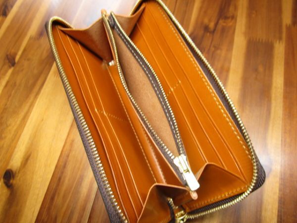 長財布 レーデルオガワ ブルー コードバン 手縫い ラウンドファスナー