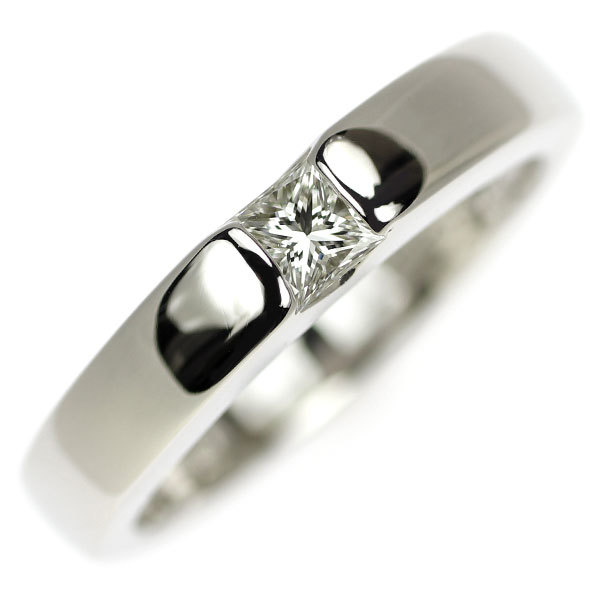 4℃ Pt950 プリンセスカット ダイヤモンド リング 0.257ct 出品2週目