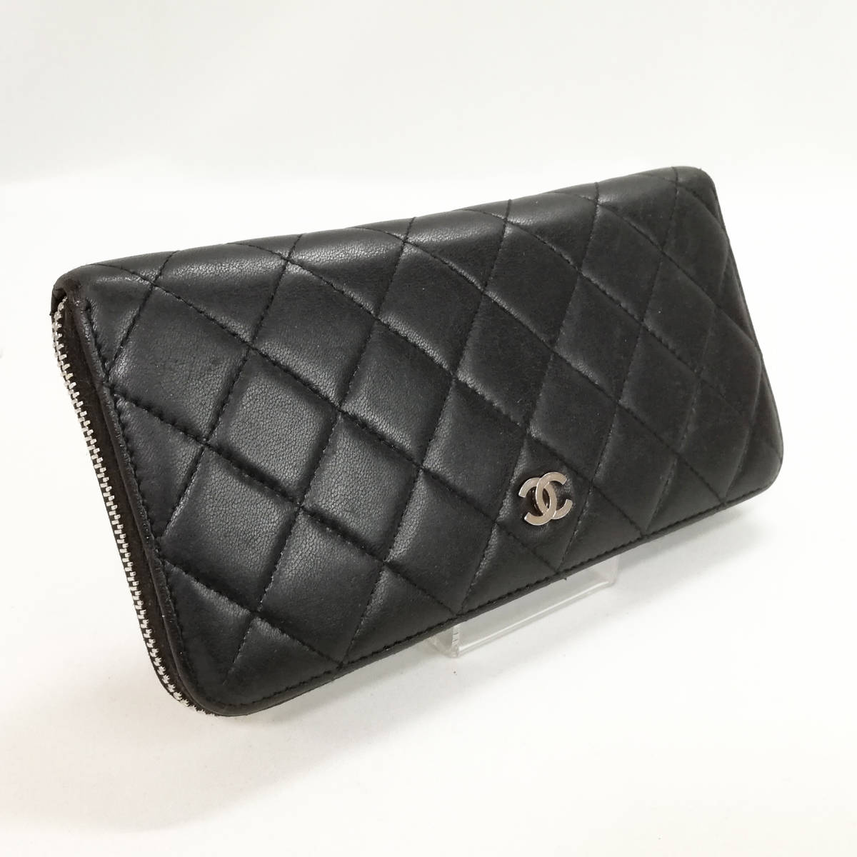 【良品】CHANEL（シャネル）マトラッセ　長財布　黒　ブラック　ラウンドファスナー　レディース　A50097　【送料無料】441