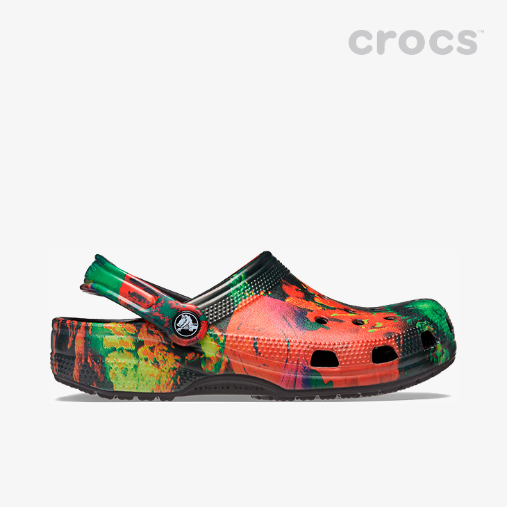 25cm クロックス クラシック サイバー ビーチ クロッグ マルチ ブラック Classic Cyber Beach Clog Multi Black M7W9 新品_画像2