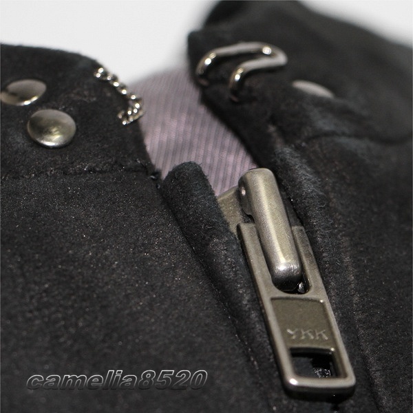 ディーゼル DIESEL BLACK GOLD レザー ジャケット 羊革 ジップアップ M サイズ トルコ製 中古 美品 ライダースジャケット AB4936_画像4
