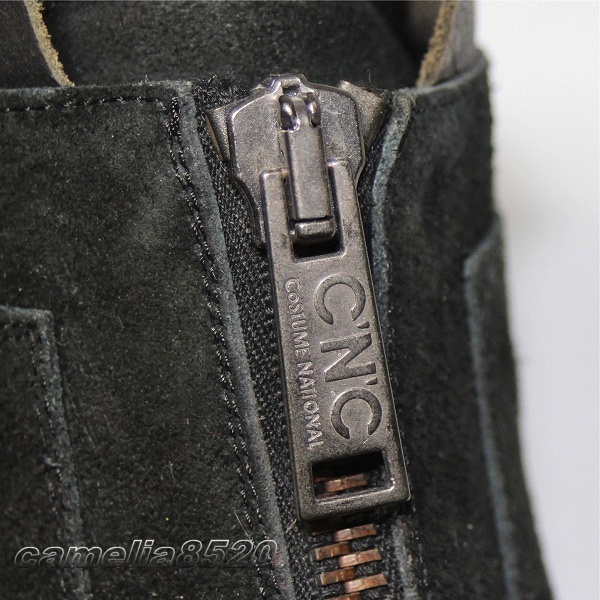 CoSTUME NATIONAL コスチュームナショナル フロントファスナー ブーツ 黒 ブラック スエード 42 サイズ 約26.5cm イタリア製  中古 美品