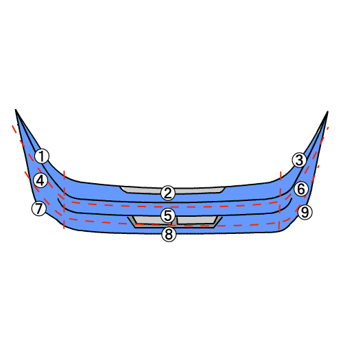 フォレスター 5BA-SK9 Rバンパーフェース FB25ツーリング K1X ~R2/9 白パール 57703SJ321-W6_画像10