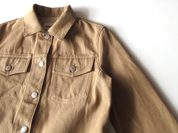 本人期 00s HELMUT LANG ヘルムートラング CLASSIC RAW DENIM カラーデニムジャケット Gジャン 40 ベージュ イタリア製 国内正規品