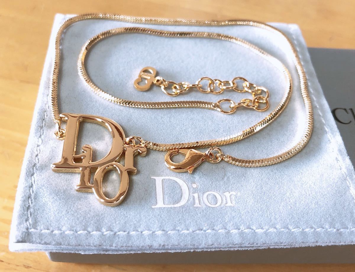 Christian Dior ディオール ネックレス ゴールド ロゴ ...