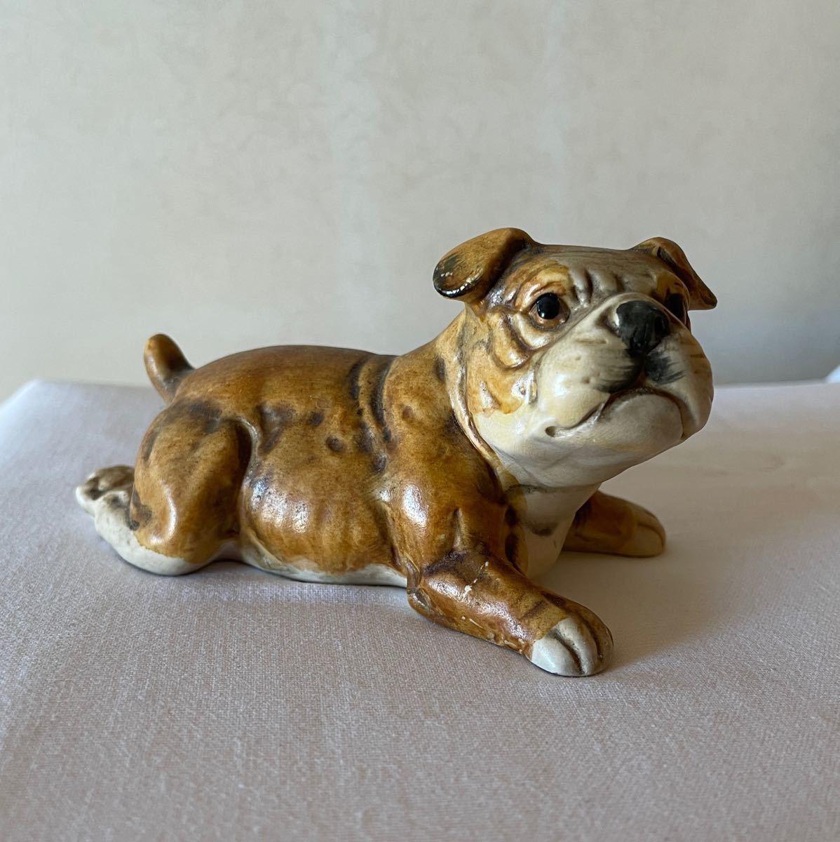 昭和 瀬戸ノベルティ 犬 ブルドッグ 磁器 フィギュリン 里帰り Vintage UCTCI Seto Novelty Bulldog porcelain figurine_画像2