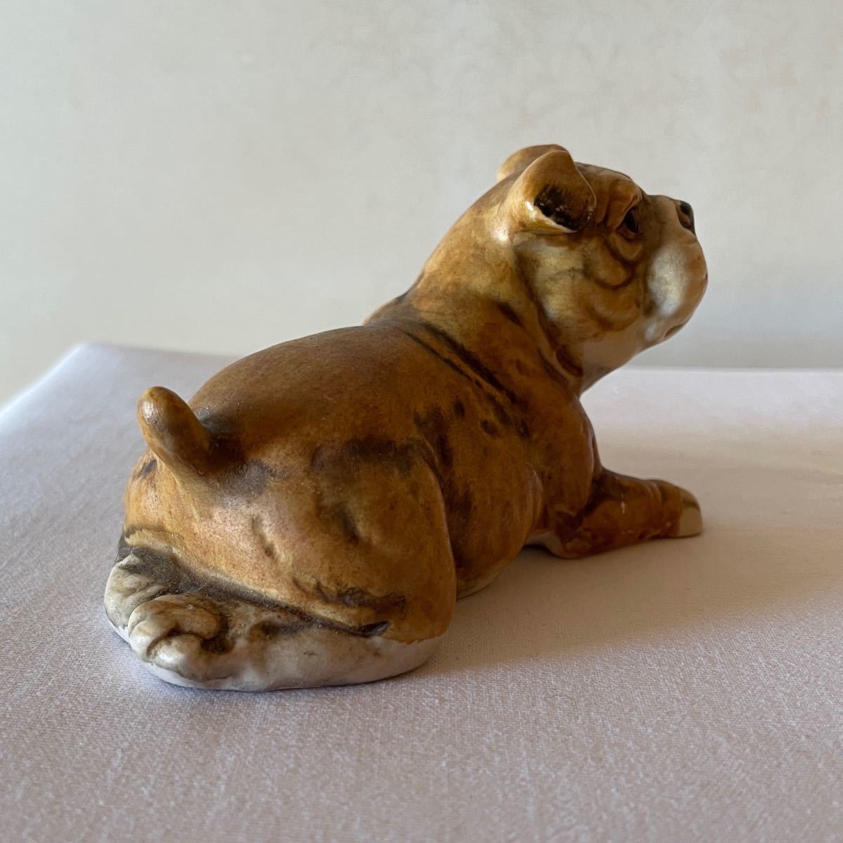 昭和 瀬戸ノベルティ 犬 ブルドッグ 磁器 フィギュリン 里帰り Vintage UCTCI Seto Novelty Bulldog porcelain figurine_画像6
