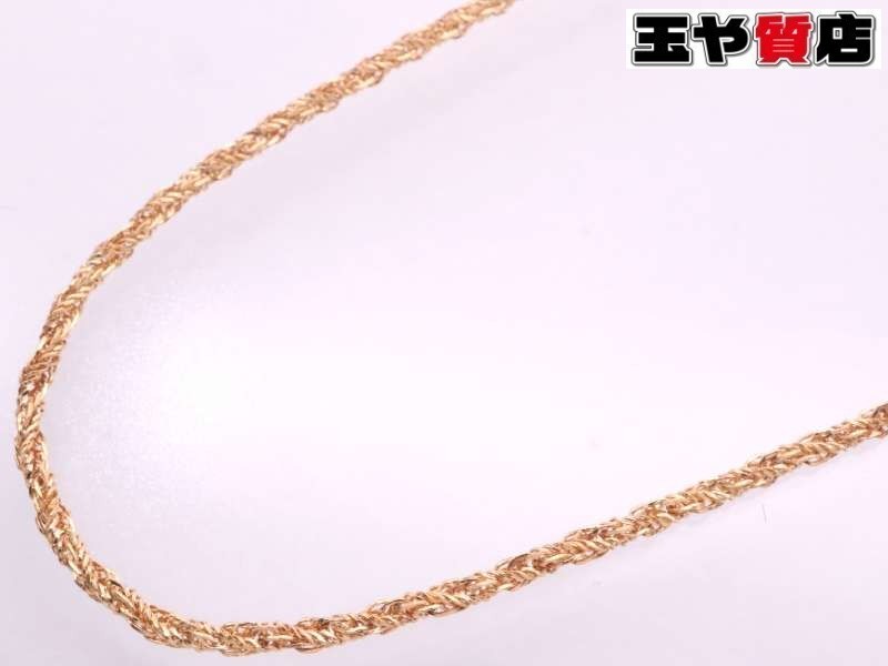 ラソマ デザイン ロングネックレス チェーンネックレス 750 K18YG ...