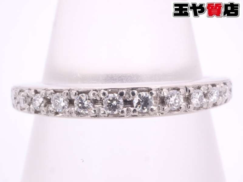 トリロジー ダイヤ 0.15ct ハーフエタニティ リング 11.5号 pt900 プラチナ