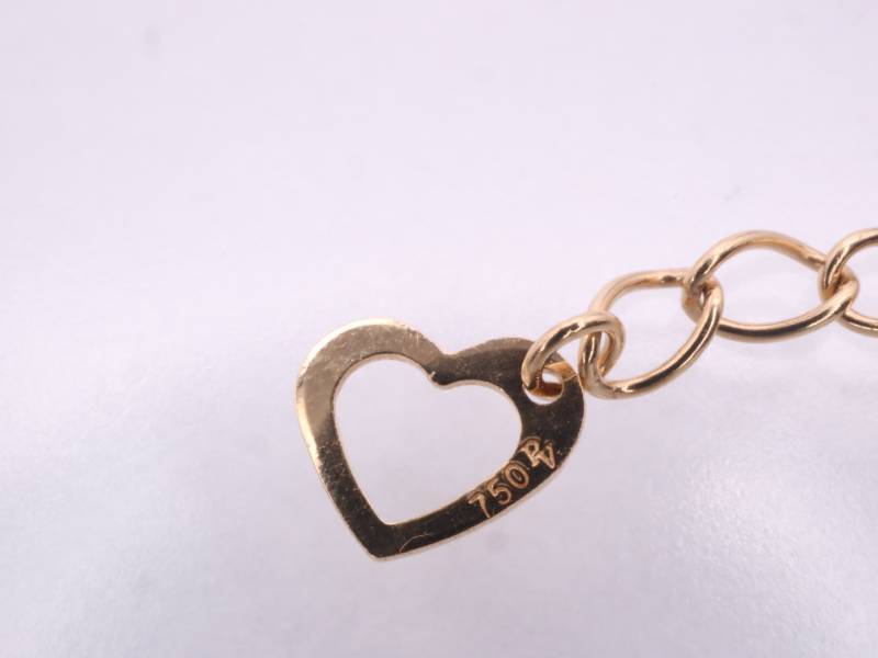 ポンテヴェキオ 美品 ダイヤ 0.06ct オープンハート ブレスレット 750