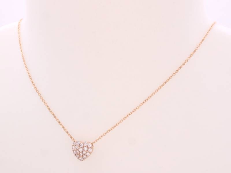 ポンテヴェキオ 美品 ダイヤ 0.30ct ハート ペンダント ネックレス