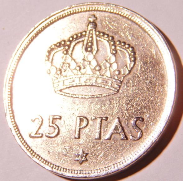 スペイン　ヨーロッパ　外国コイン　★ 25 ペセタ Pesetas フアン・カルロス1世　ロイヤルミント造幣局 通貨　硬貨　メダル １９７９年発行_画像2