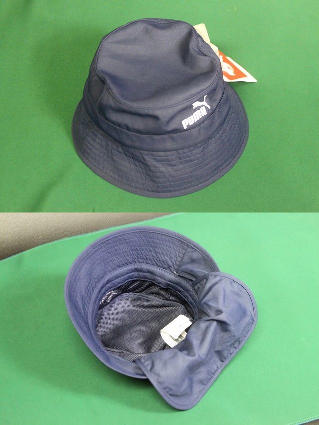 PUMA Puma Kids bucket hat hat neck guard navy UV cut 51cm* postage 310 jpy 