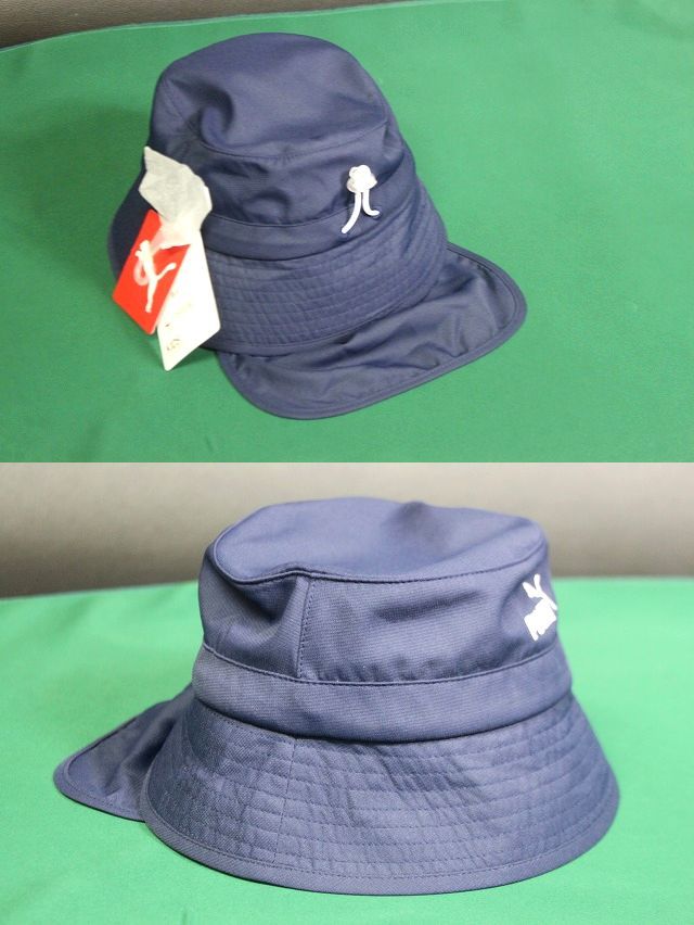 PUMA Puma Kids bucket hat hat neck guard navy UV cut 51cm* postage 310 jpy 