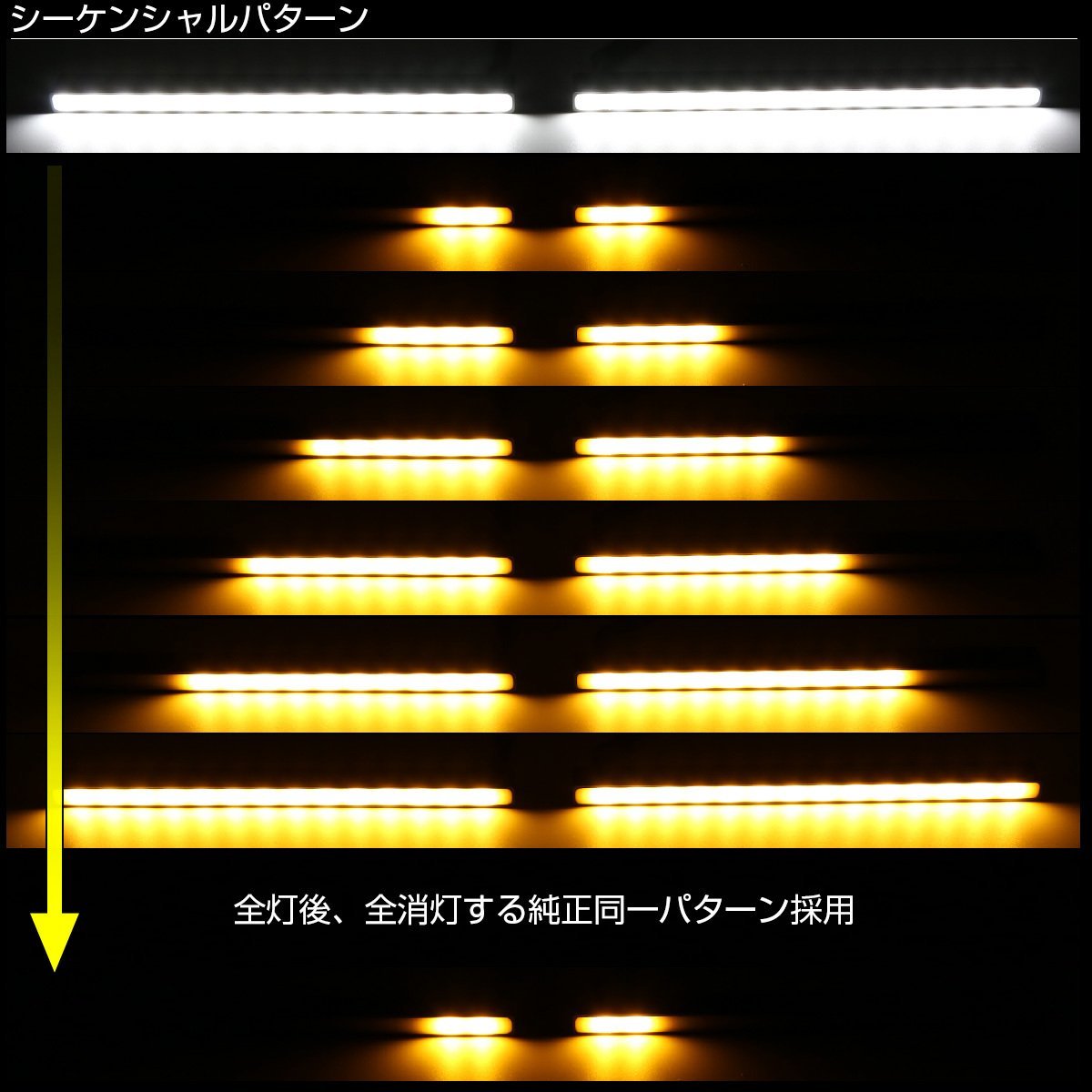 LED シーケンシャルウインカー機能付き レッド アンバー 2色 スティックライト デイライト リアマーカー等 汎用 薄型 防水 P-2-R_画像4