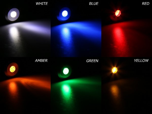 12V 汎用 LED パイロットランプ ホワイト/ブラック 防滴 I-261W_画像4