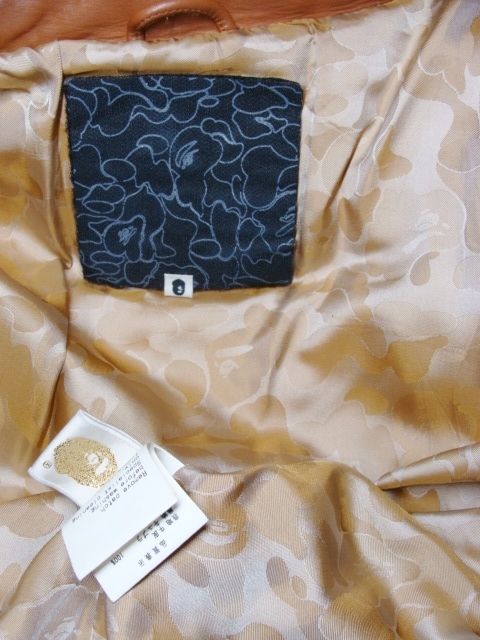 A BATHING APE ア ベイジング エイプ ◇ カウ 牛 皮 革 レザー ダウン