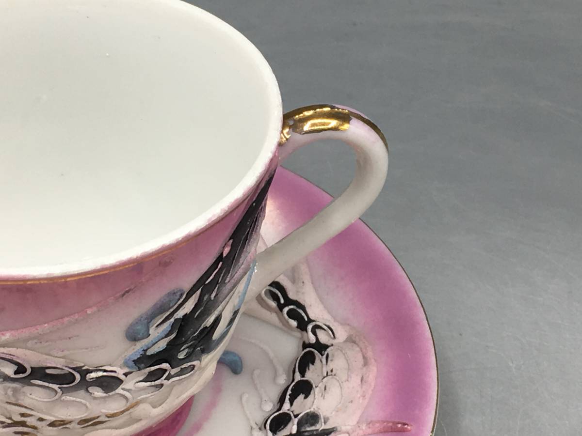 里帰り オールドニッポン 3D 盛上 透かし絵 芸者 龍 ドラゴン 2客