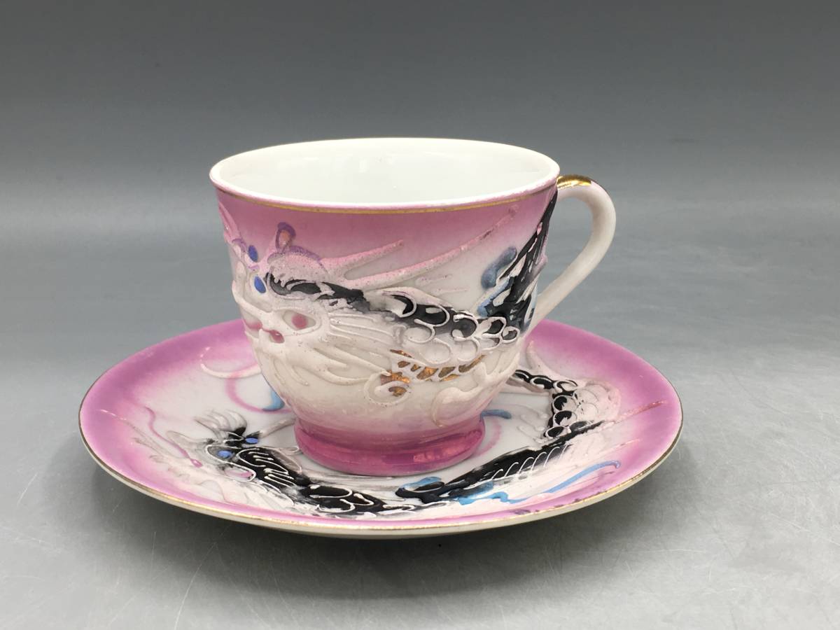 里帰り オールドニッポン 3D 盛上 透かし絵 芸者 龍 ドラゴン 2客