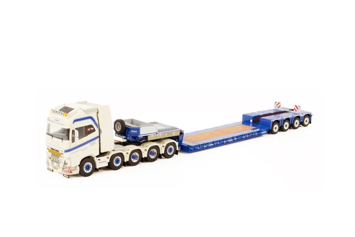  new goods WSI 1/50 TWAN BIERINGS VOLVO Volvo FH4 GLOBETROTTER XL 10X4 TAG AXLE LOWLOADER low Roader 4 AXLE 01-3321