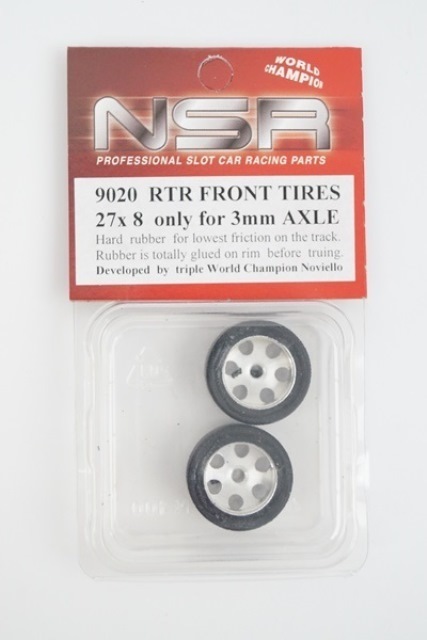  new goods NSR 1/32 RTR FRONT TIRES 27x8 only for 3mm AXLE tire aluminium wheel 9020 slot car 