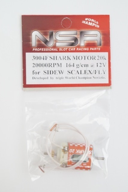 新品 NSR 1/32 SHARK MOTOR 2000RPM 164g/cm 12V for SIDEW SCALEX/FLY サイドワインダー ギア モーター 3004F スロットカー_画像1