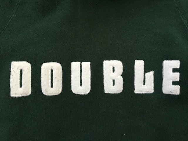 ▽♪ DOUBLE NAME ダブルネーム 長袖パーカー DOUBLE グリーン L_画像6