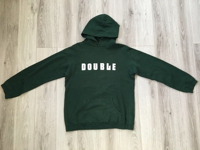 ▽♪ DOUBLE NAME ダブルネーム 長袖パーカー DOUBLE グリーン L_画像1