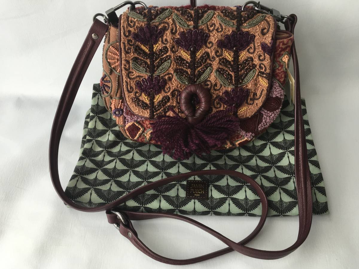 極美品 JAMIN PUECH(ジャマンピュエッシュ)装飾 ショルダー バッグ