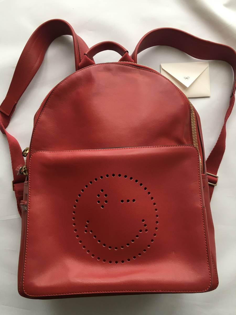 ANYA HINDMARCH アニヤハインドマーチスマイリーレザーリュックサック ANYA HINDMARCH アニヤハインドマーチスマイリーレザーリュックサック