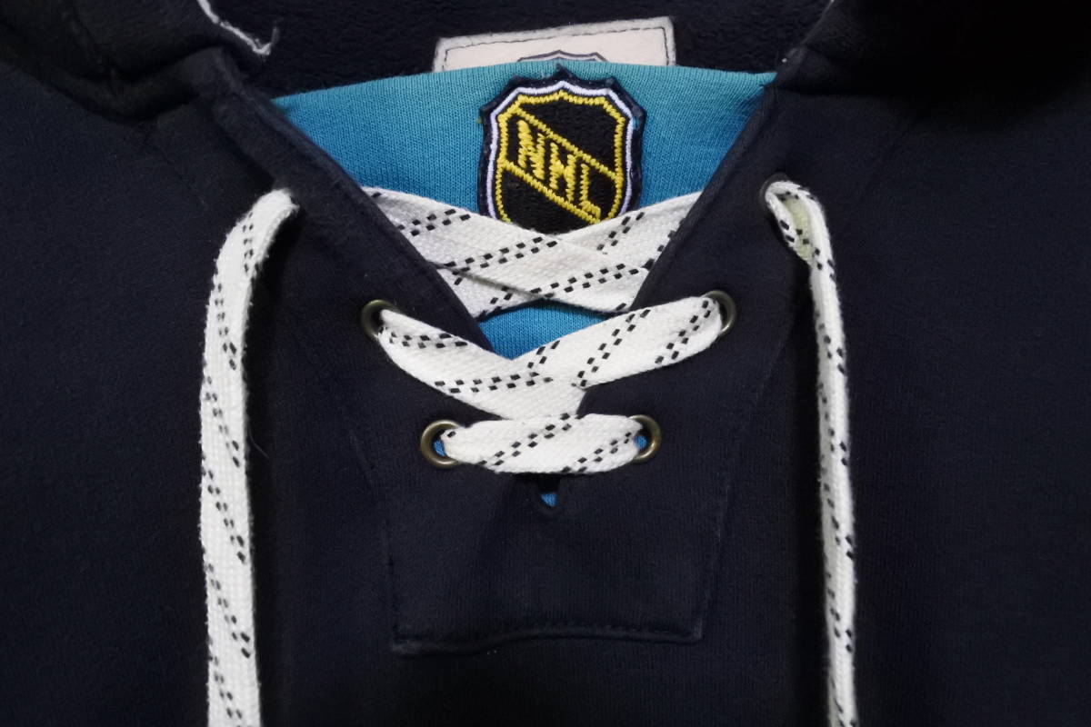 NHL REEBOK CCM SHARKS サンノゼ シャークス スウェット パーカー ホッケーシャツ size L アイスホッケー_画像5