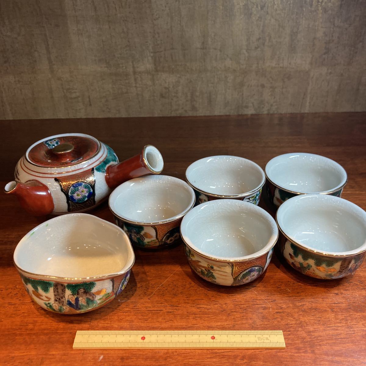 年末のプロモーション特価! 631 九谷焼 時代物 茶器セット 宝瓶1