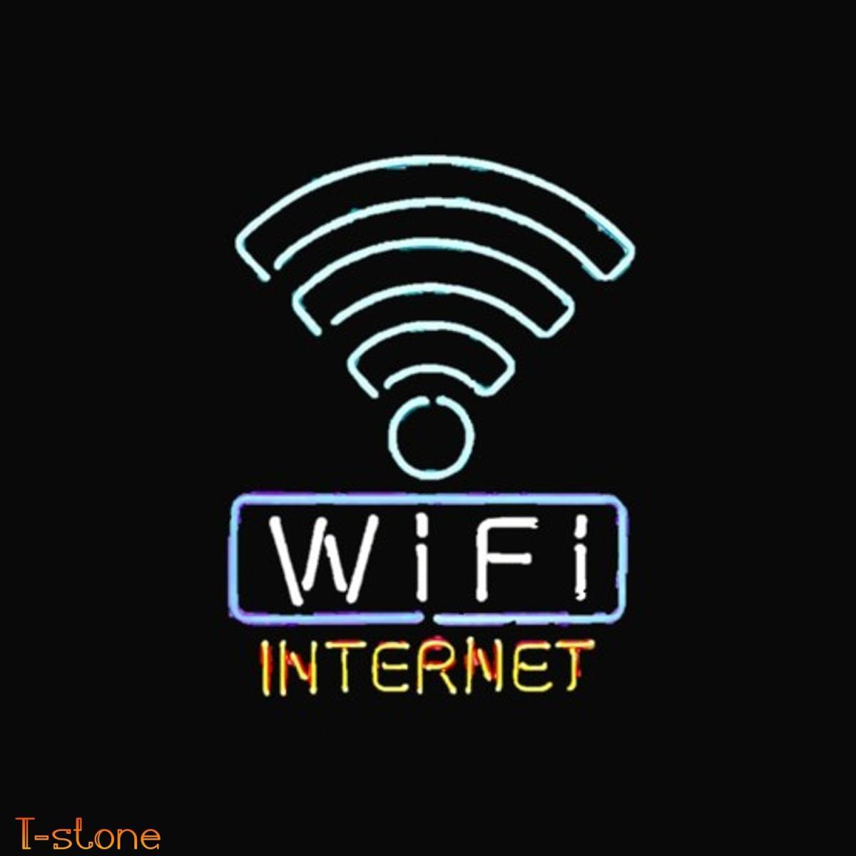 【送料無料】 ネオンサイン Wi-Fi INTERNET ガラスネオン管 存在感抜群 アメリカンスタイル ルームデコ イルミネーシ