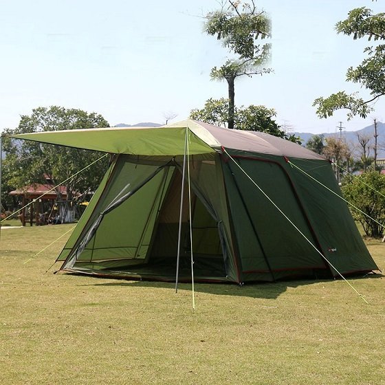 【送料無料】 テント ４人 ５人 ６人 家族 安心 1 ベッドルーム 5-8 人二重層 200 センチメートル高さ防水キャンプテン