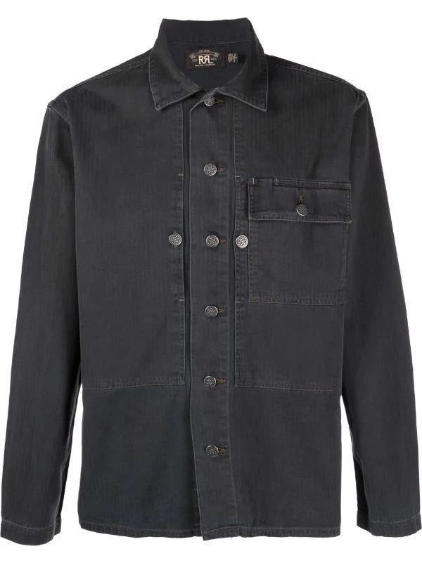 美品【RRL】ヘリンボーン オーバーシャツ カバーオール ワーク 美品【RRL】ヘリンボーン オーバーシャツ カバーオール ワーク