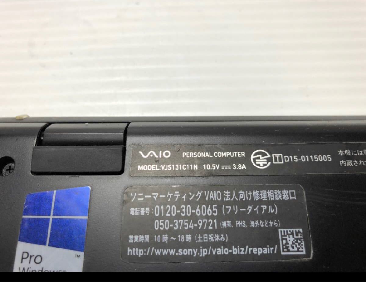 VAIO VJS131C11N Core i3-6100U 128GB カメラ HDMI Windows11 office