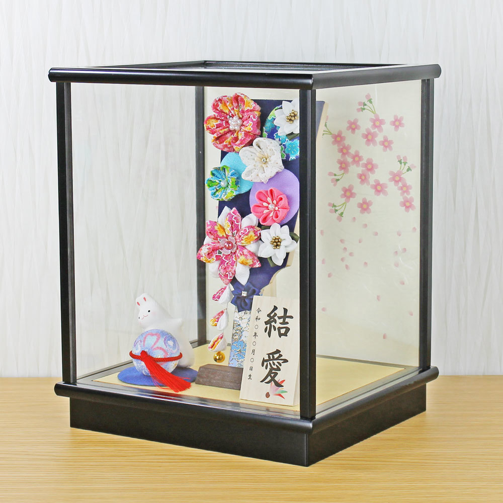  feather . board the first New Year flower decoration (8 number .. skill knob skill feather . board decoration . Sakura flower .. is blue color Sakura pattern glass case entering ) 144 celebration compact stylish 