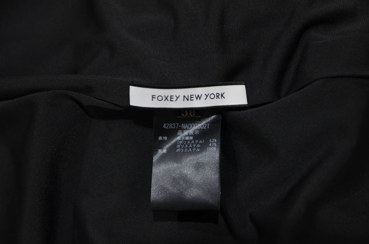 新品同様 FOXEY NEW YORK フォクシー ニューヨーク CAPUCINE DRESS ワンピース 38 ミッドナイトブルー Y-27492B_画像3