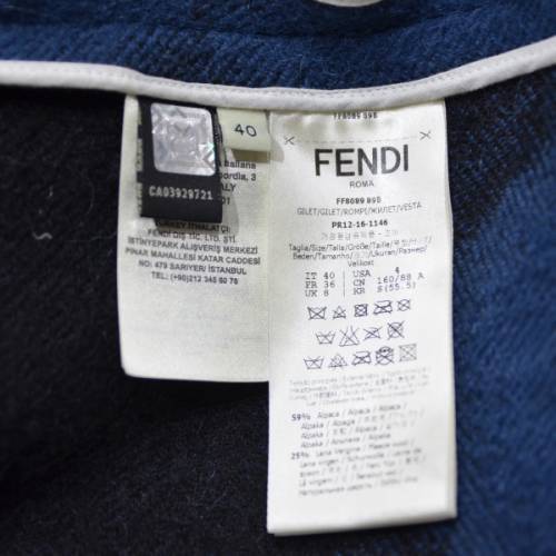 FENDI フェンディ レザー ポケット アルパカ ウール ジレ ベスト R2A-253892_画像4