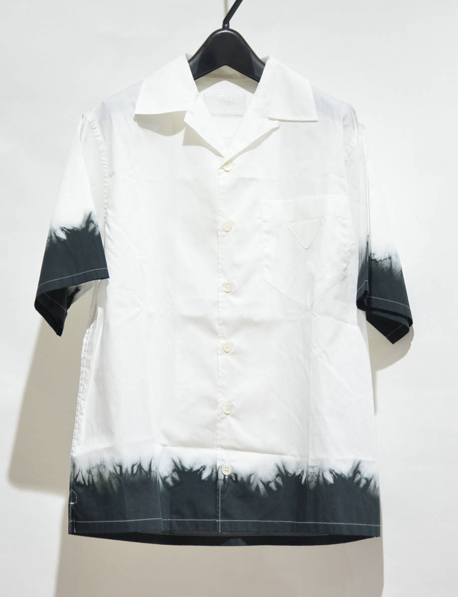 PRADA プラダ タイダイ プリント 半袖 オープンカラー シャツ XS Y
