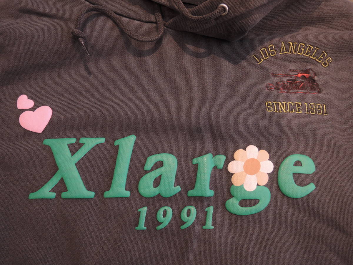 X-LARGE XLARGE エクストララージ PIGMENT DYLED PUFF LOGO PULLOVER HOODED SWEAT 黒 XLサイズ 最新人気商品 再値下げしました！ _画像3