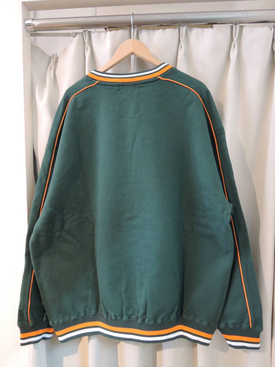 X-LARGE XLARGE XLarge PIPING V NECK SWEAT green XL size popular commodity repeated price cut!