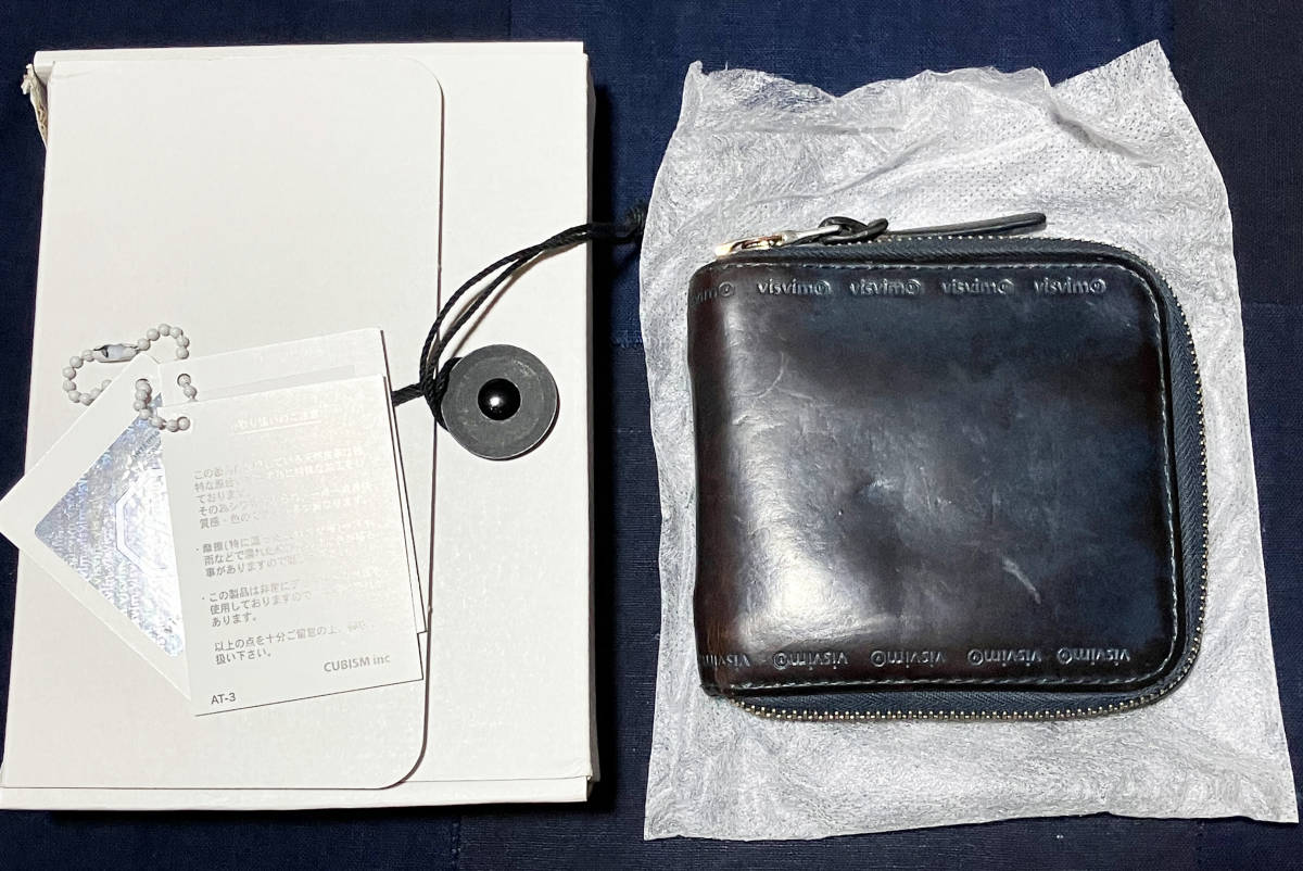 有名な高級ブランド visvim ビズビム LEATHER BI-FOLD NAVY 財布 econet.bi