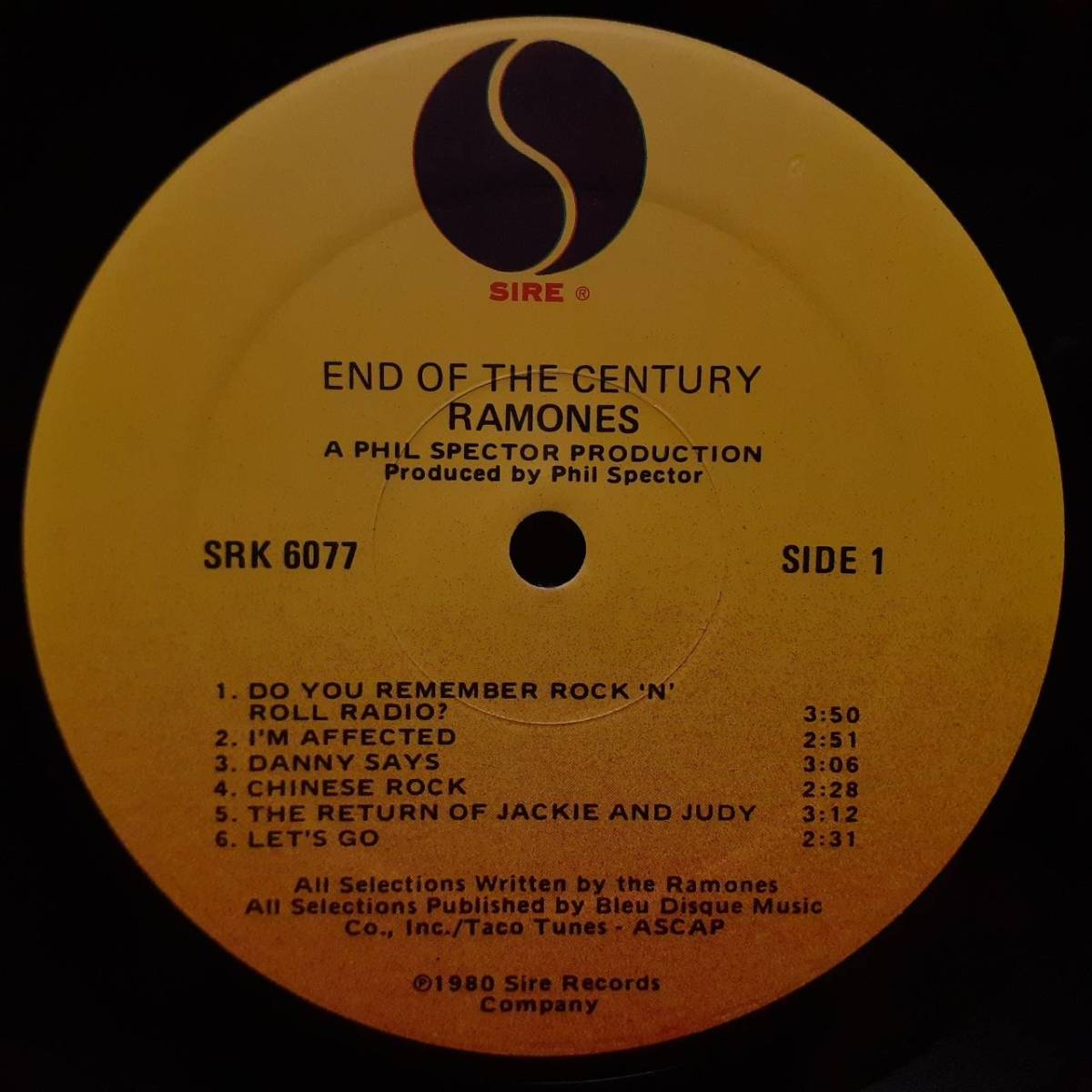 本人直筆サイン入り！米SIREオリジLP！Ramones / End Of The Century 1980年 SRK6077 Phil Spector Do You Remember Rock'N'Roll Radio_画像6