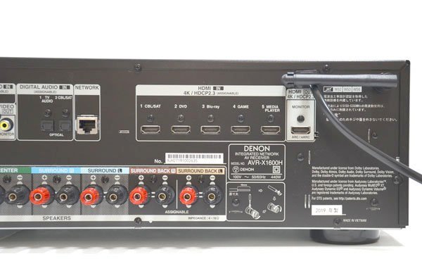 ☆元箱、リモコン付!DENON デノン AVR-X1600H 7.2ch AVアンプ AV