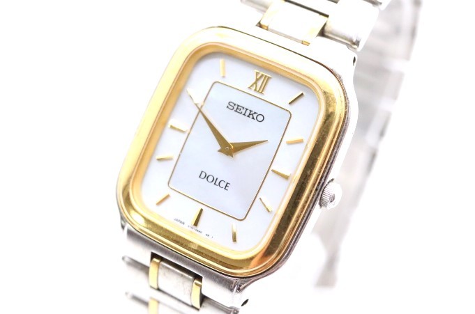 ト葛】 ☆稼働品☆ SEIKO DOLCE セイコー ドルチェ V110-0AE0 スクエア