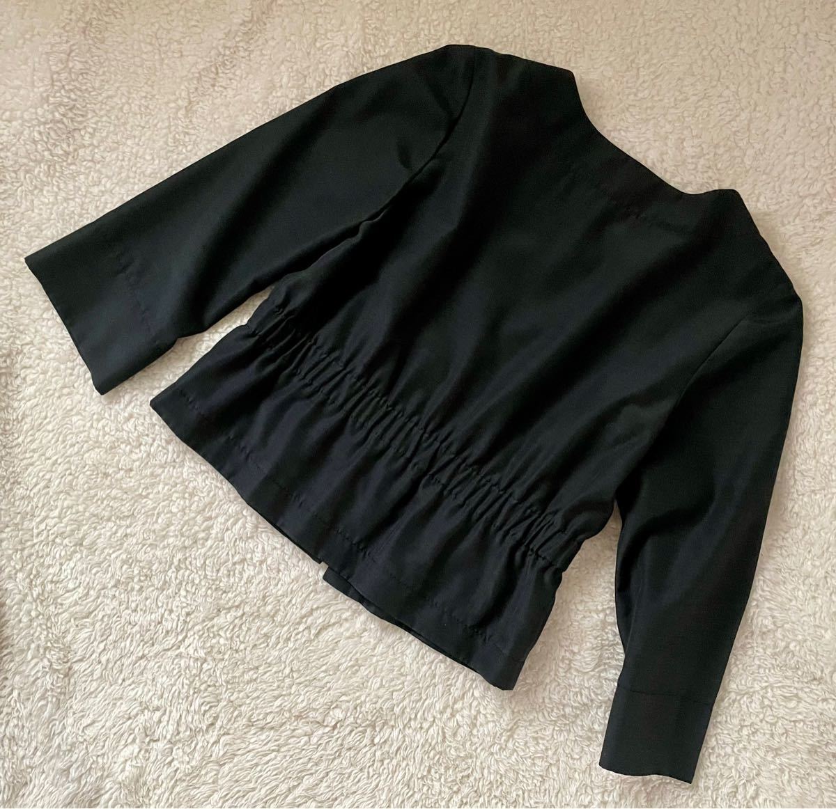 【美品です】UNTITLED アンタイトル ノーカラージャケット ジャケットブラック 黒 羽織り サイズ2 
